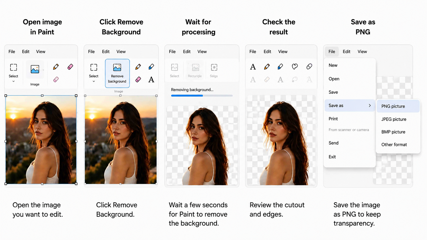 Use Background Removal in Windows Paint