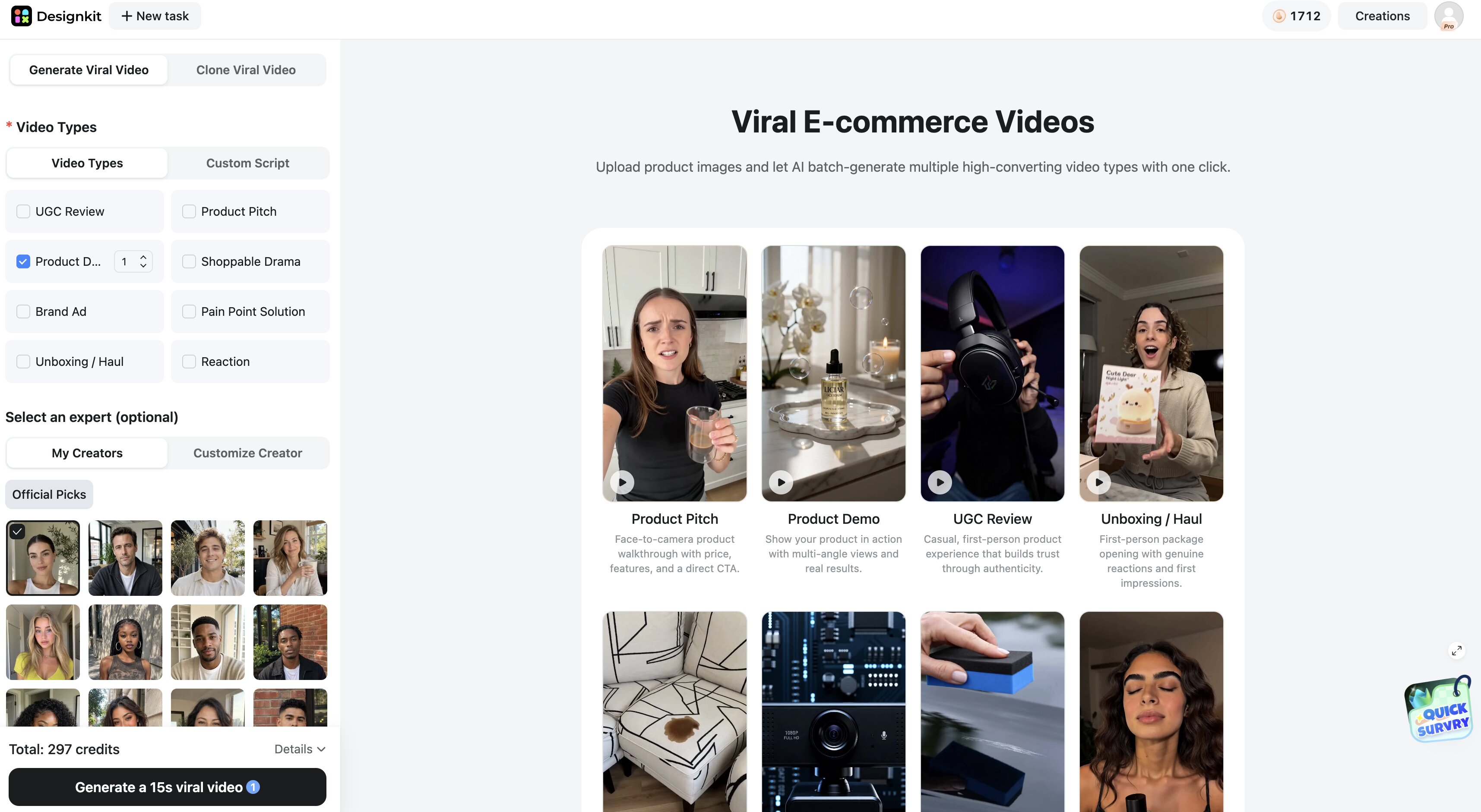 Generate and refine the video concept