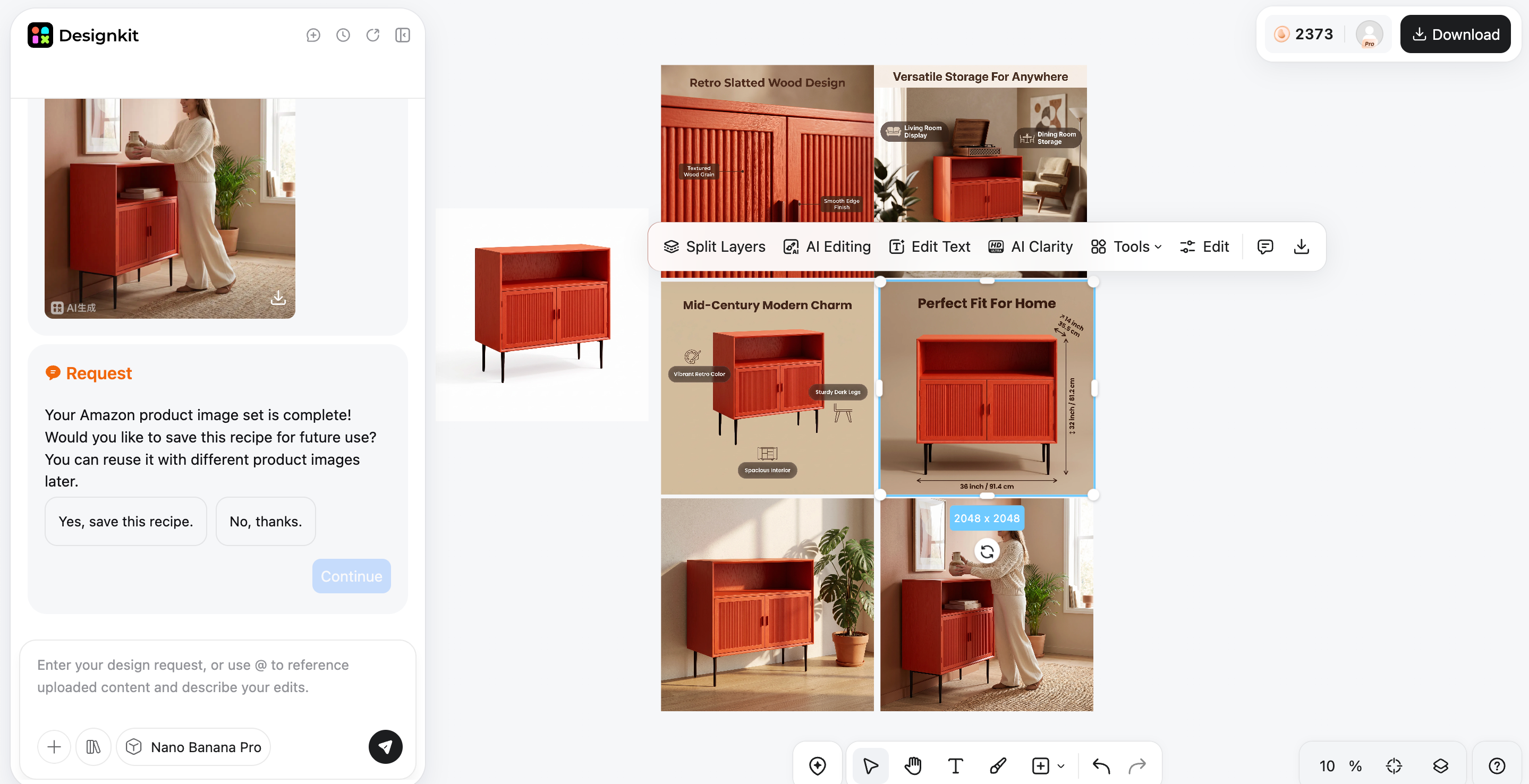 Generate, Refine, and Download Your Image