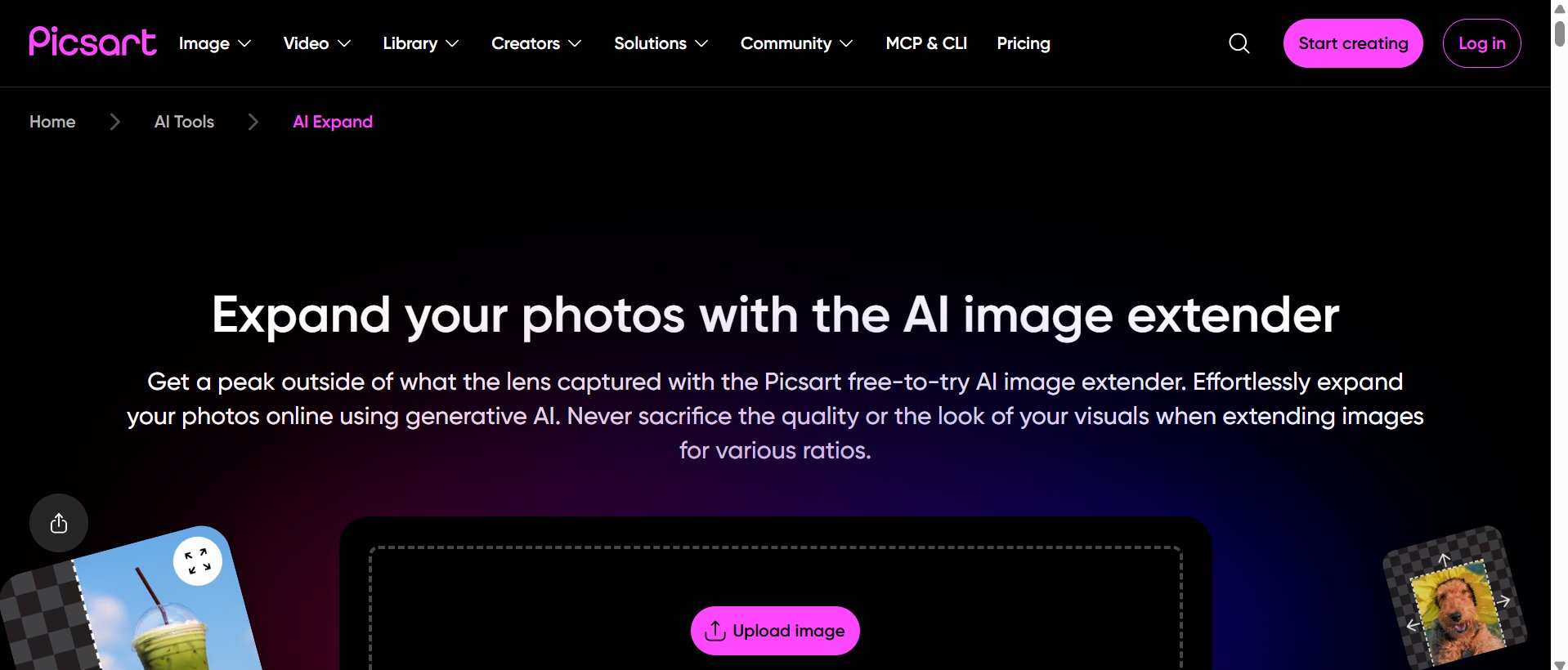 Best AI image extender tools PicsArt AI image extender