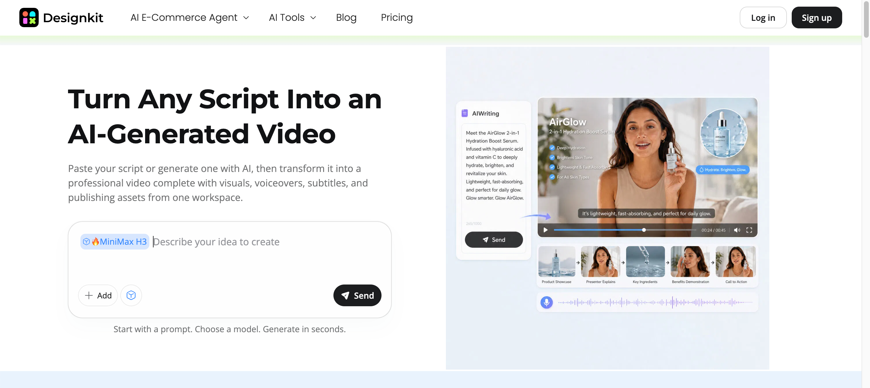 Turn Video Script Into Videos With Designkit Designkit Script to Video AI