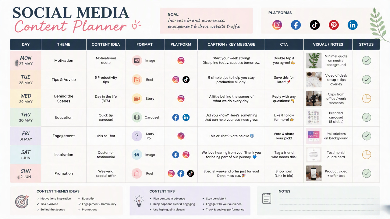 What Should a Social Media Content Planner Include?