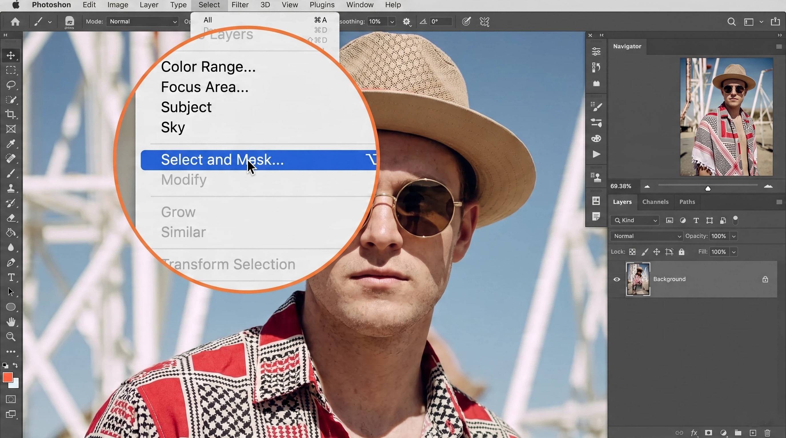 Select and Mask Workspace
