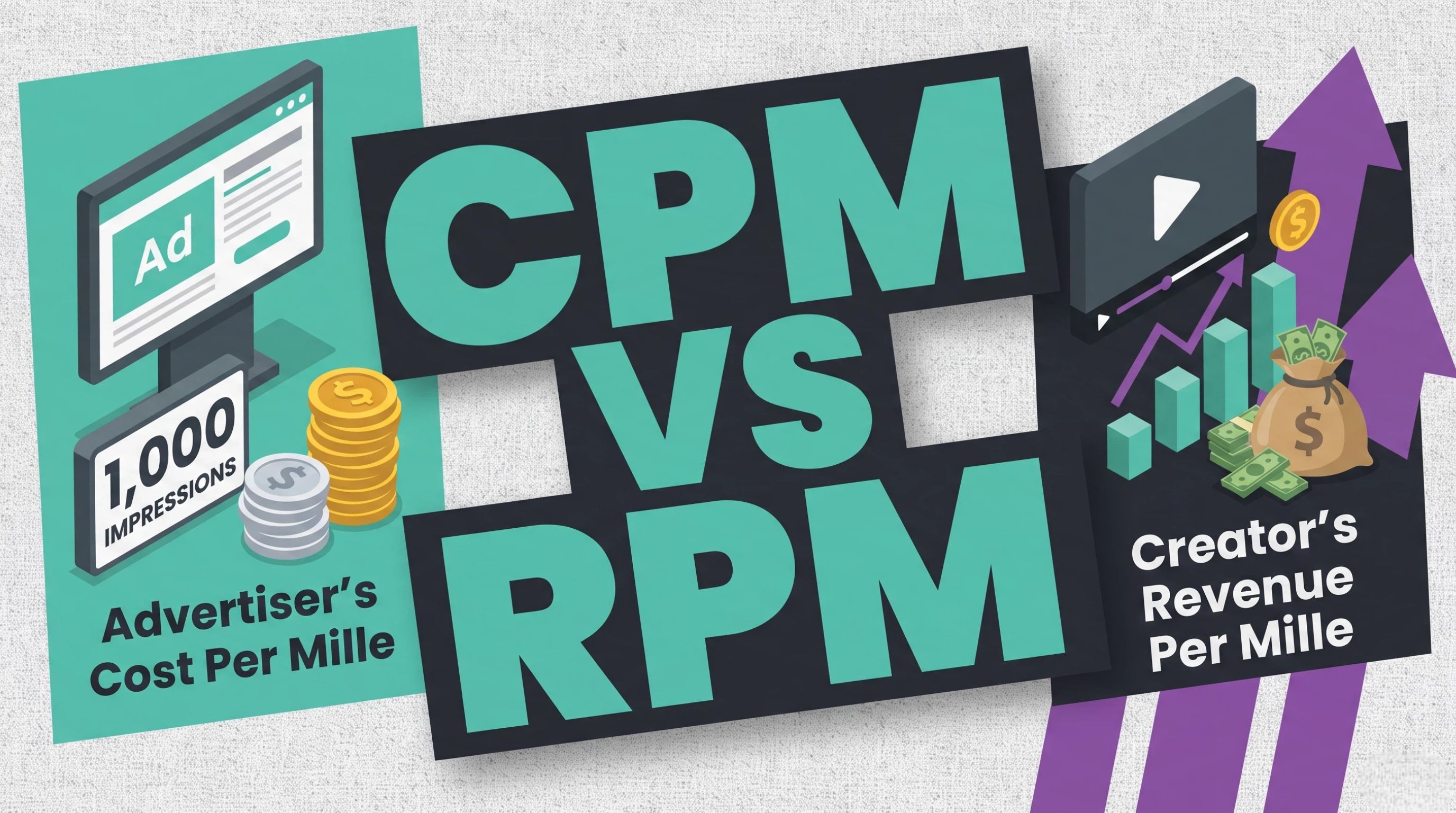 RPM vs CPM for YouTube creator earnings