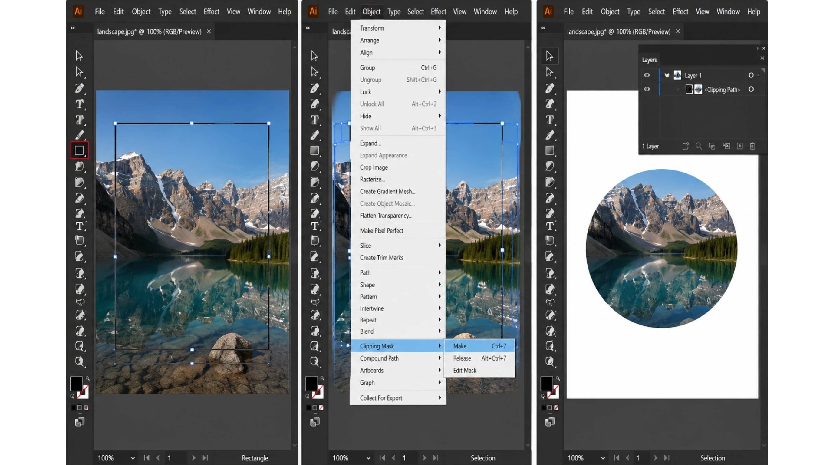 Clipping Mask with shapes