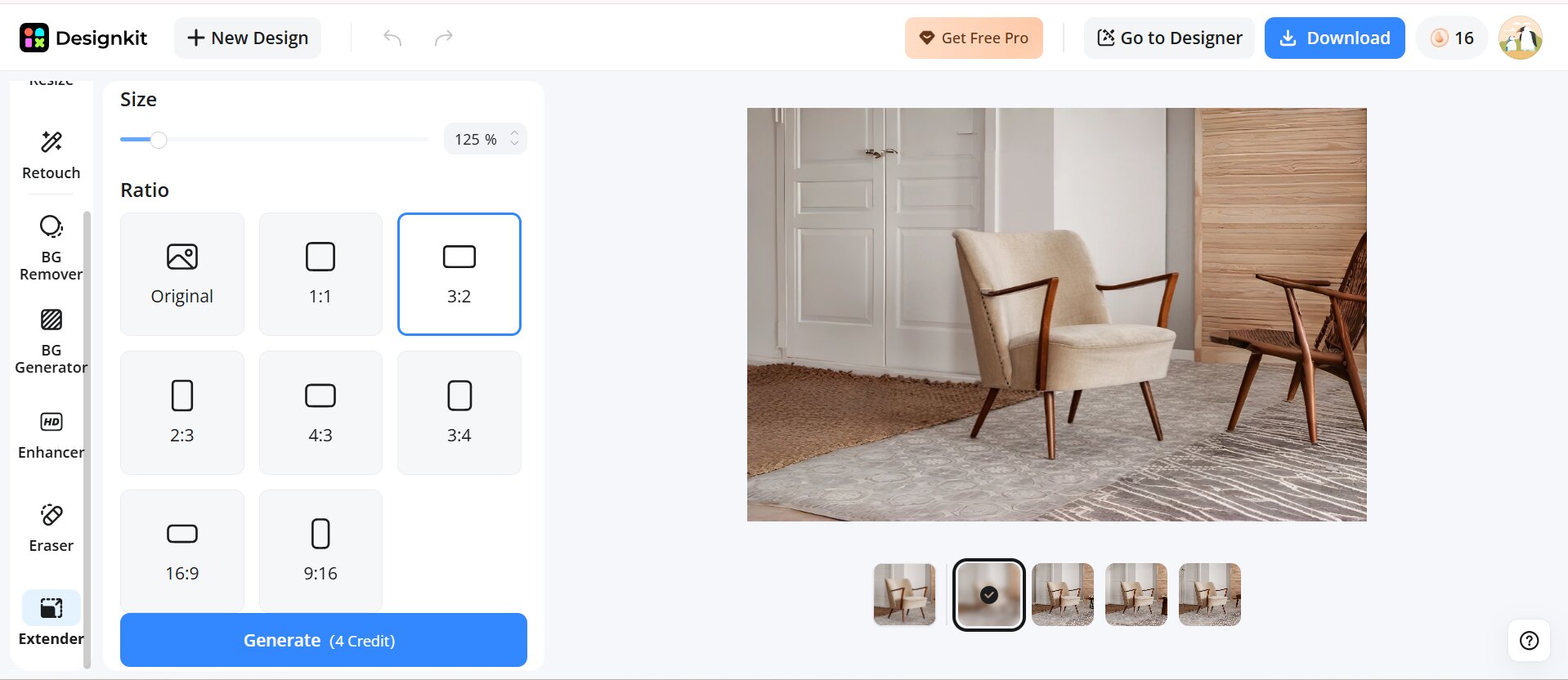 How to extend an image with Designkit Download the final image