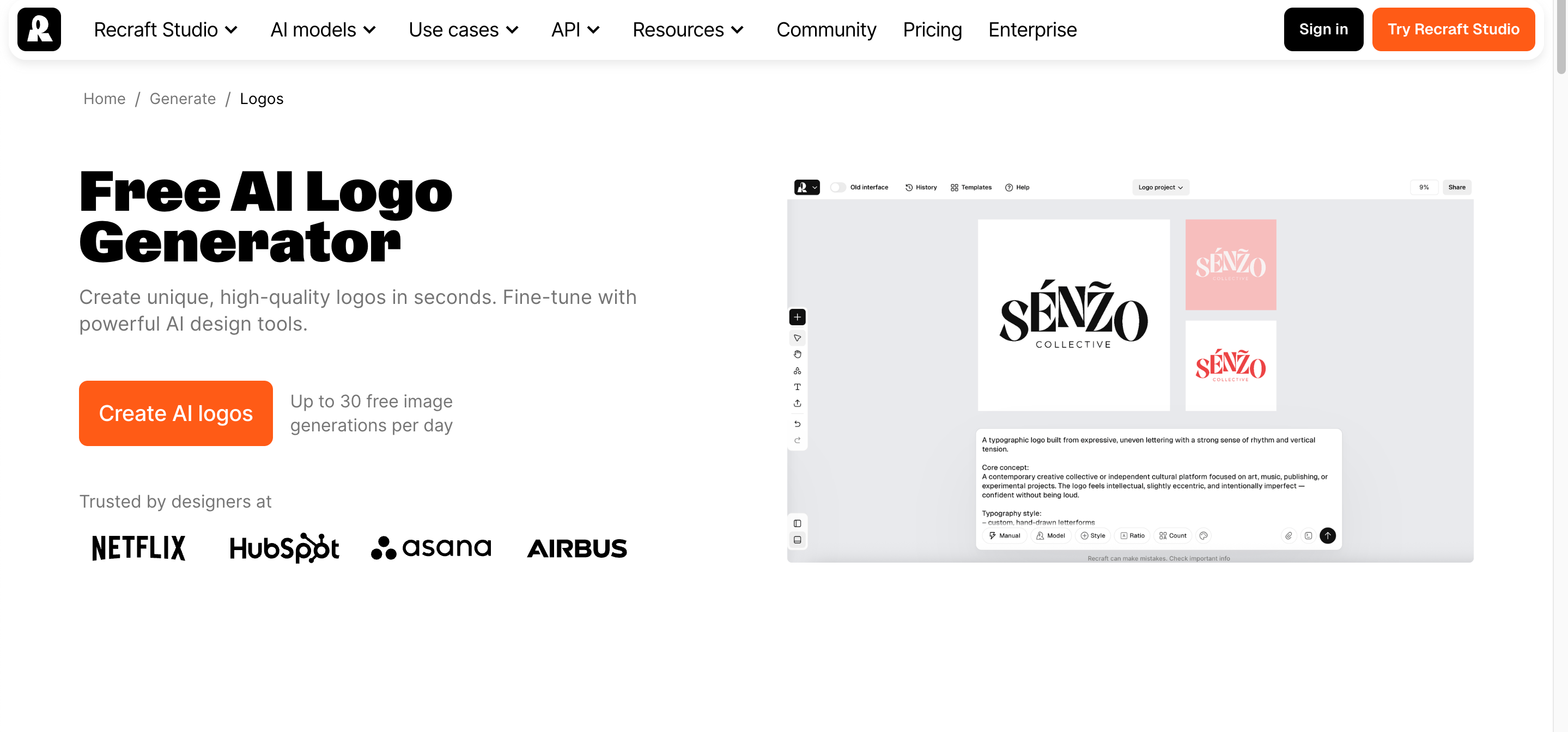 10 Best AI Logo Generators in 2026 Recraft