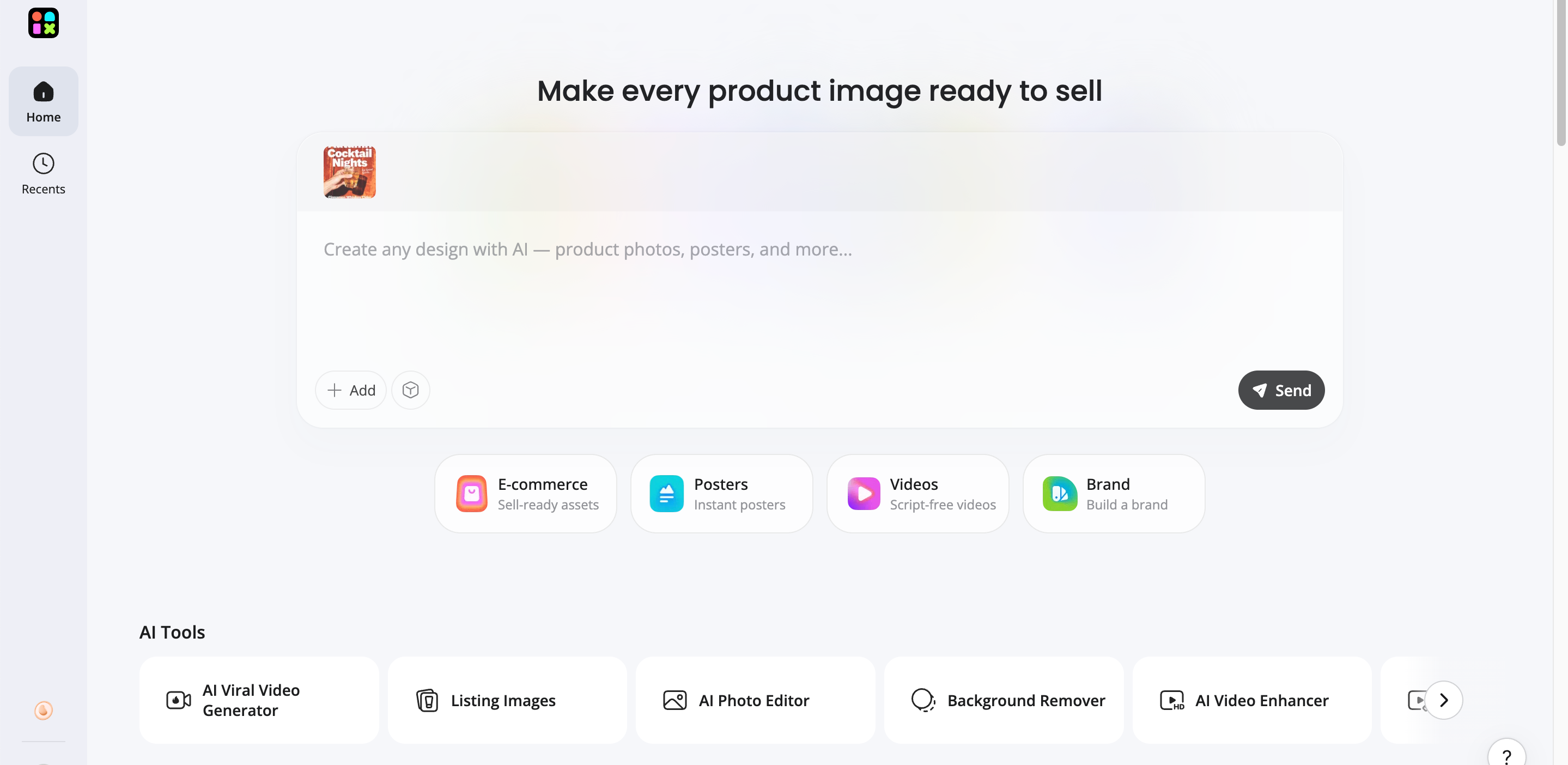 Upload your product images or brand assets
