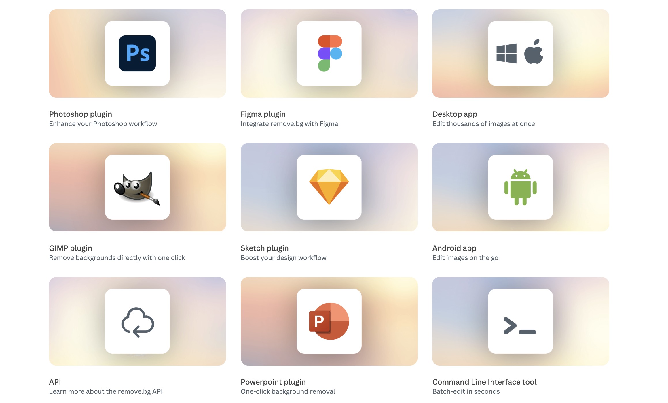 remove.bg Plugins and integrations