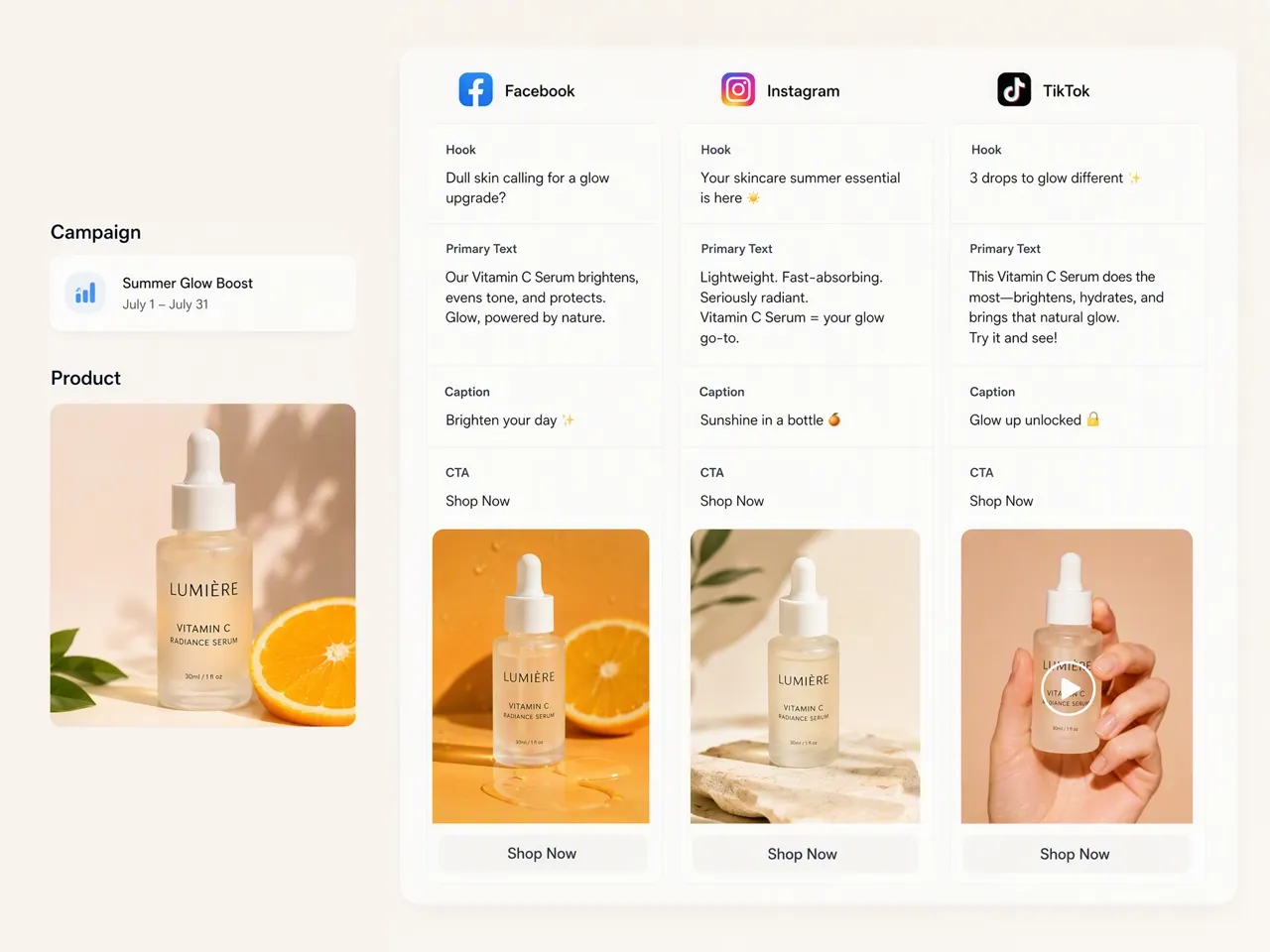 Get Hooks and Copy for Feed Ads