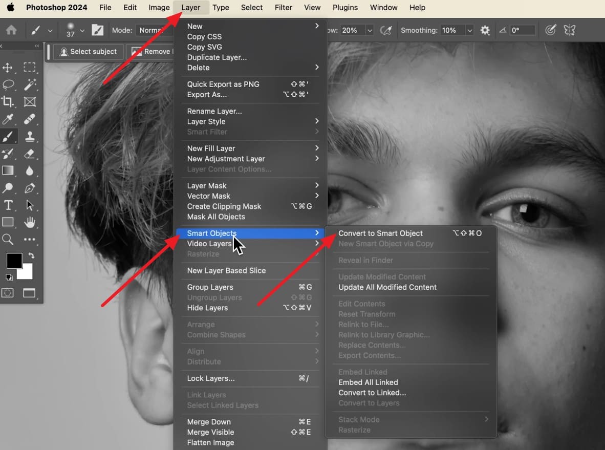 convert to smart objects