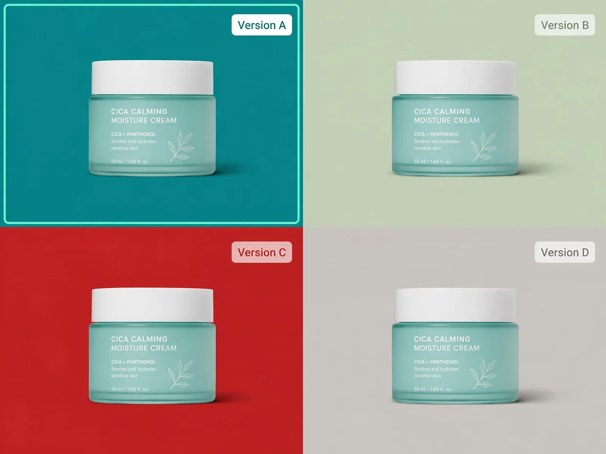 Multiples variations créatives pour le marketing produit