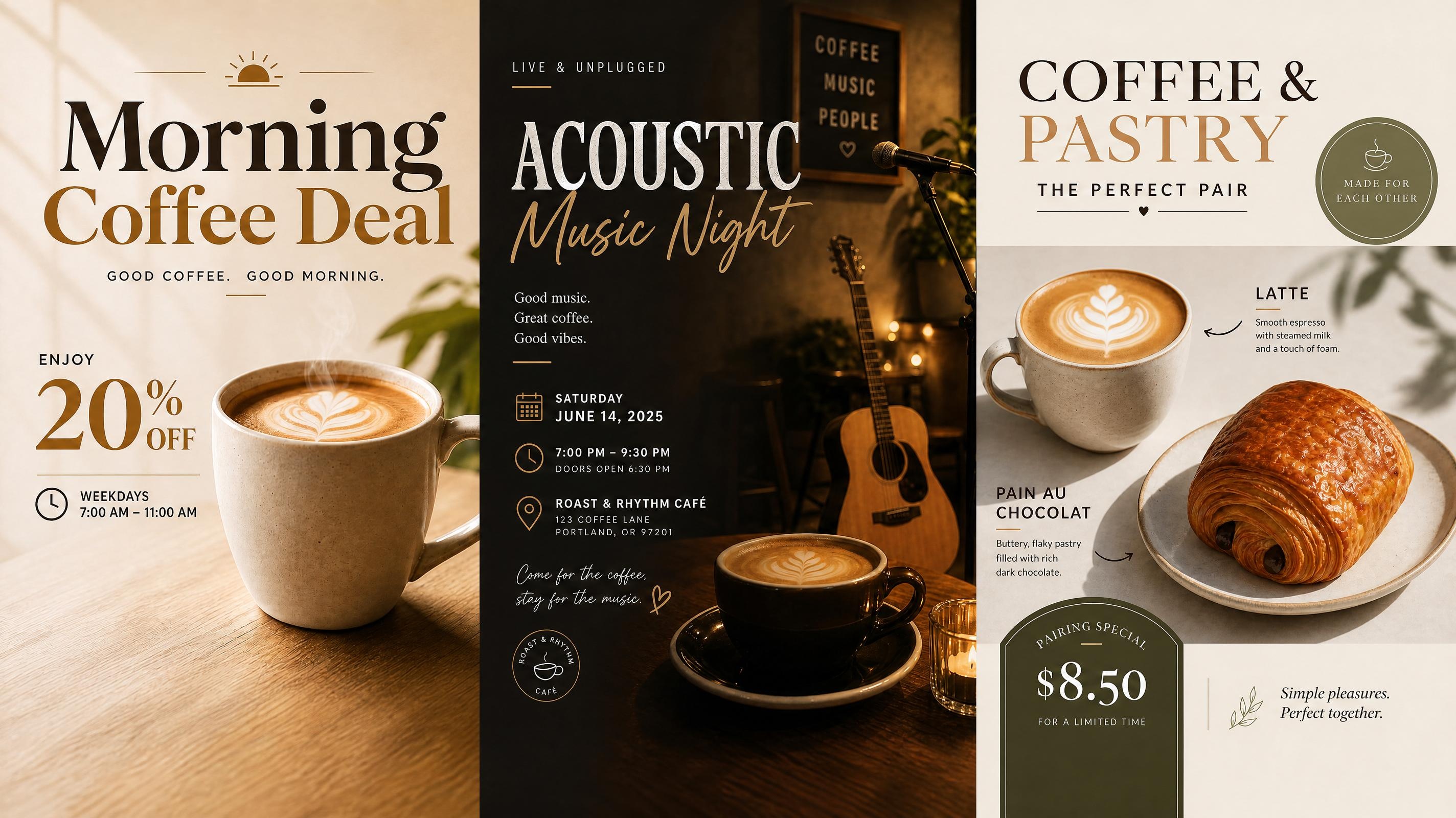 AI Generated cafe poster 