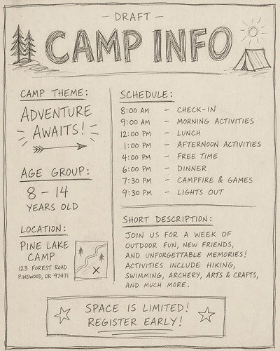 Reference image for AI summer camp poster generation