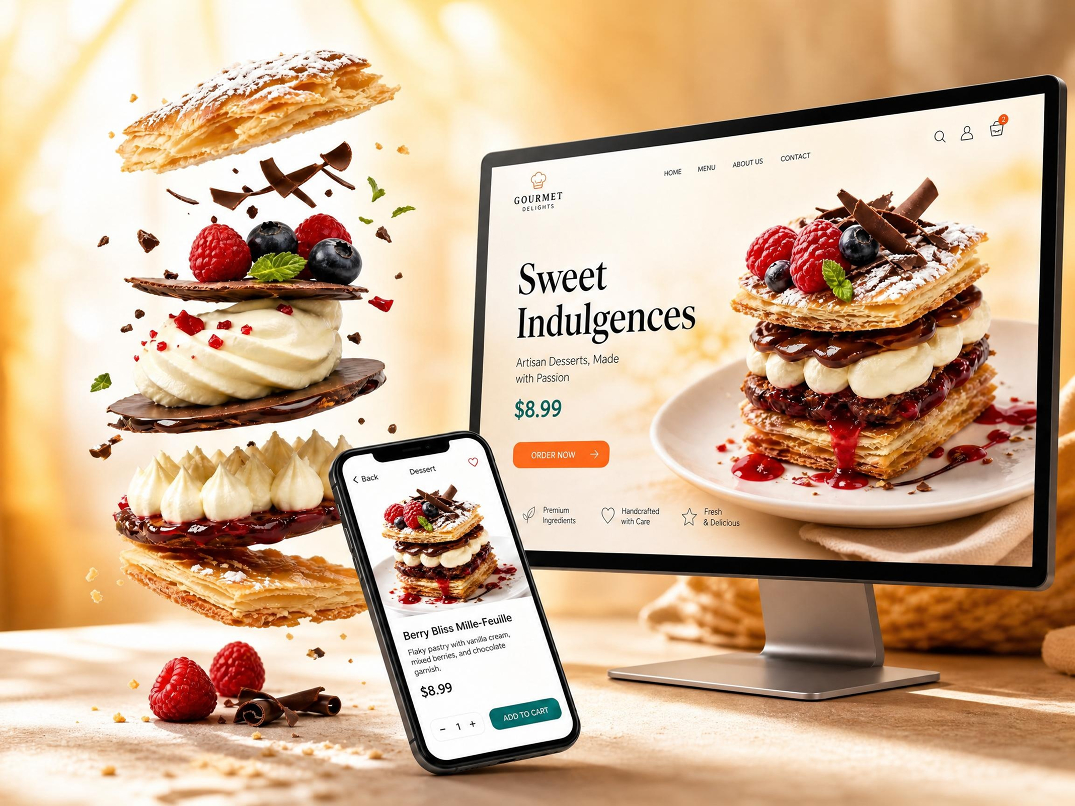 Imagens de alimentos escaláveis e consistentes para anúncios online