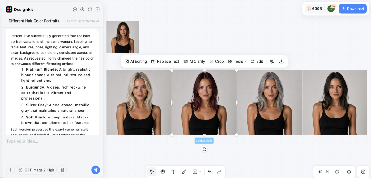 compare different hair colors