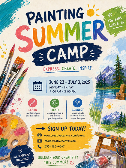 AI Generated Arts Camp Poster