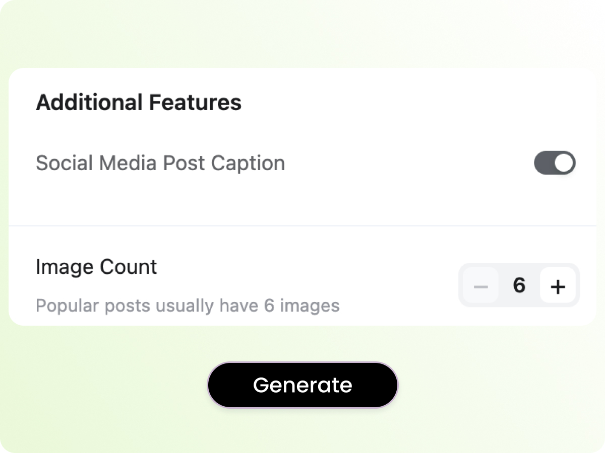 Set the image count and generate