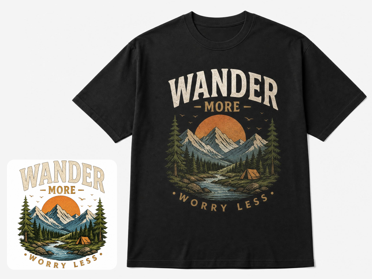 Existing artwork applied to a T-shirt mockup
