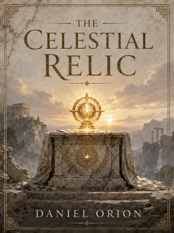 AI-generated fantasy book cover with a magical setting, readable title, and author name.
