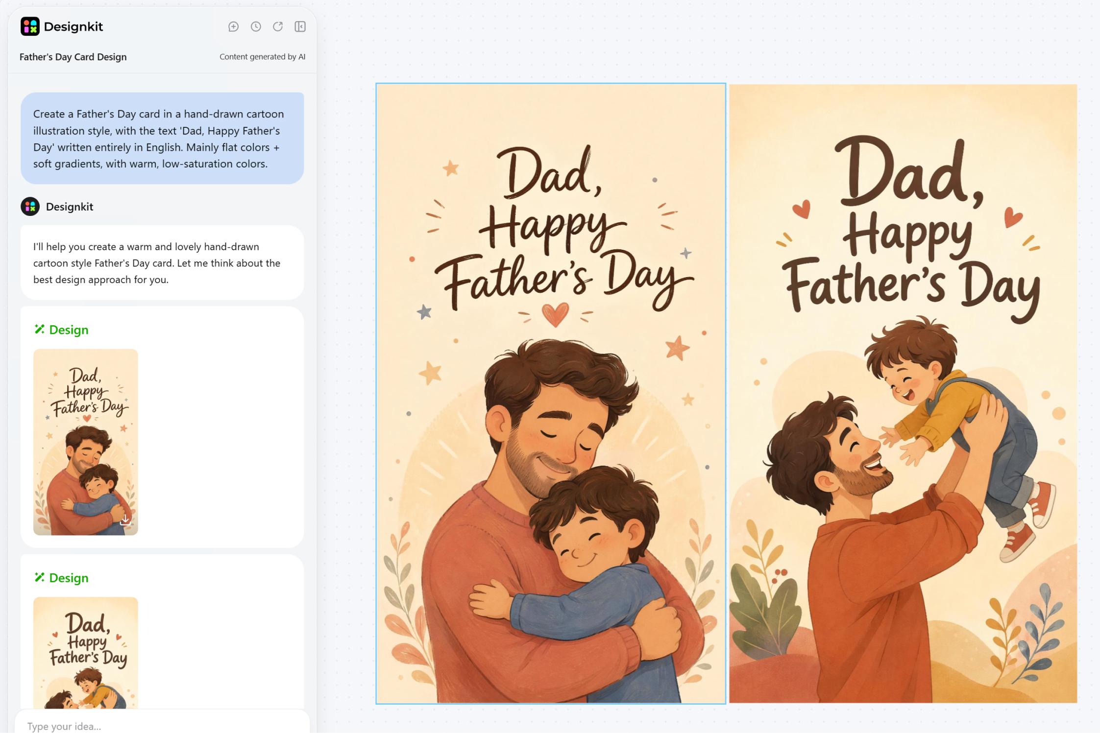making fathers day card using ai