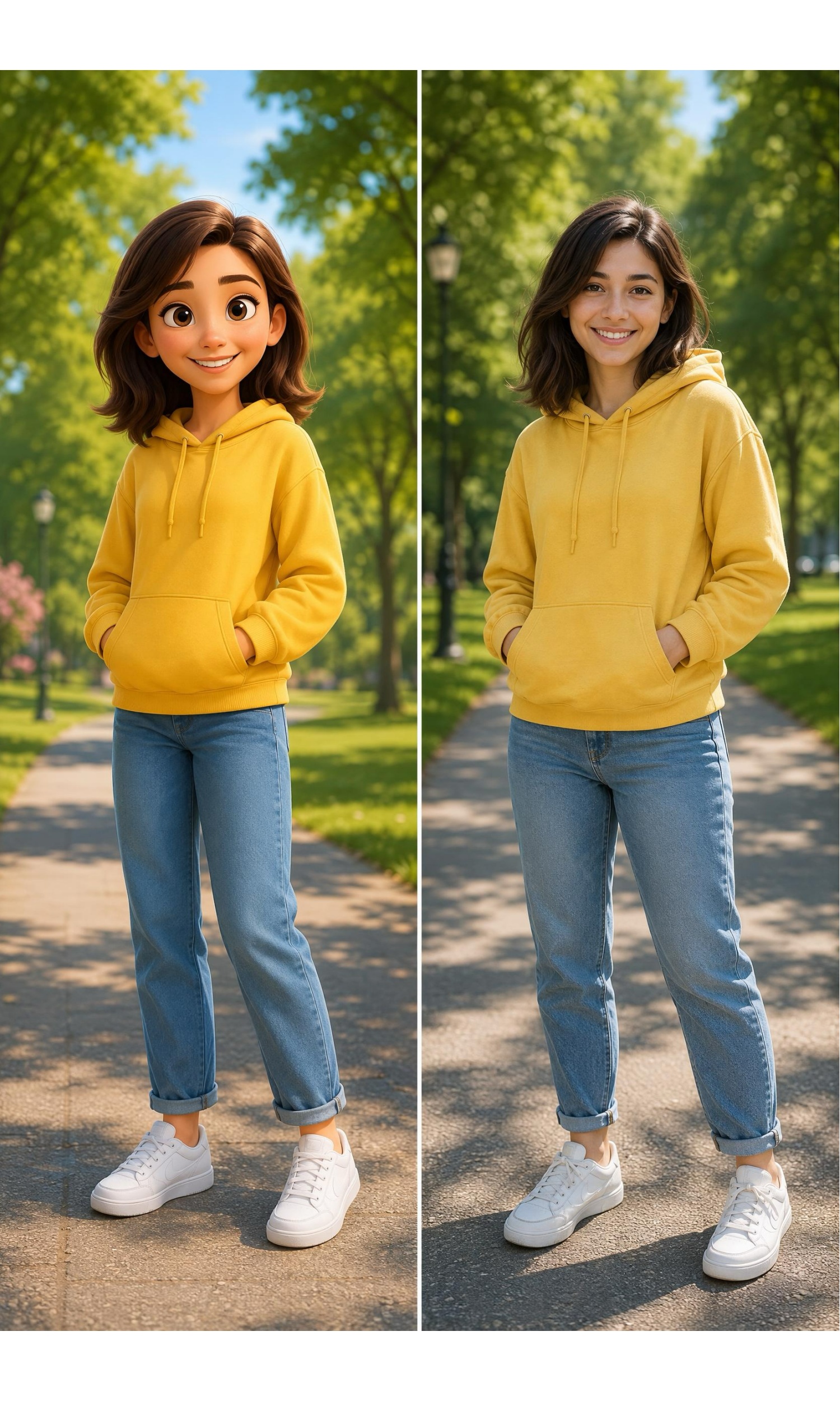 Cartoon Girl to Realistic Portrait