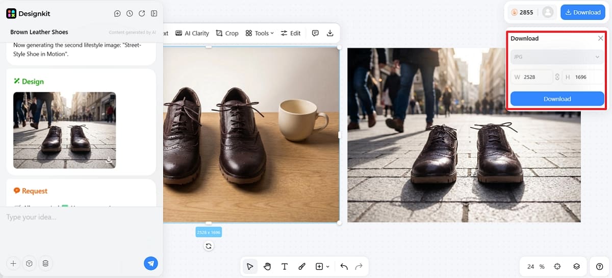 export shoe photography