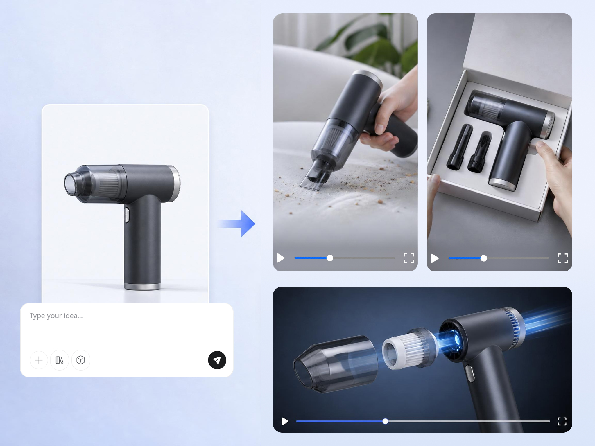 Transforme ideias em vídeos