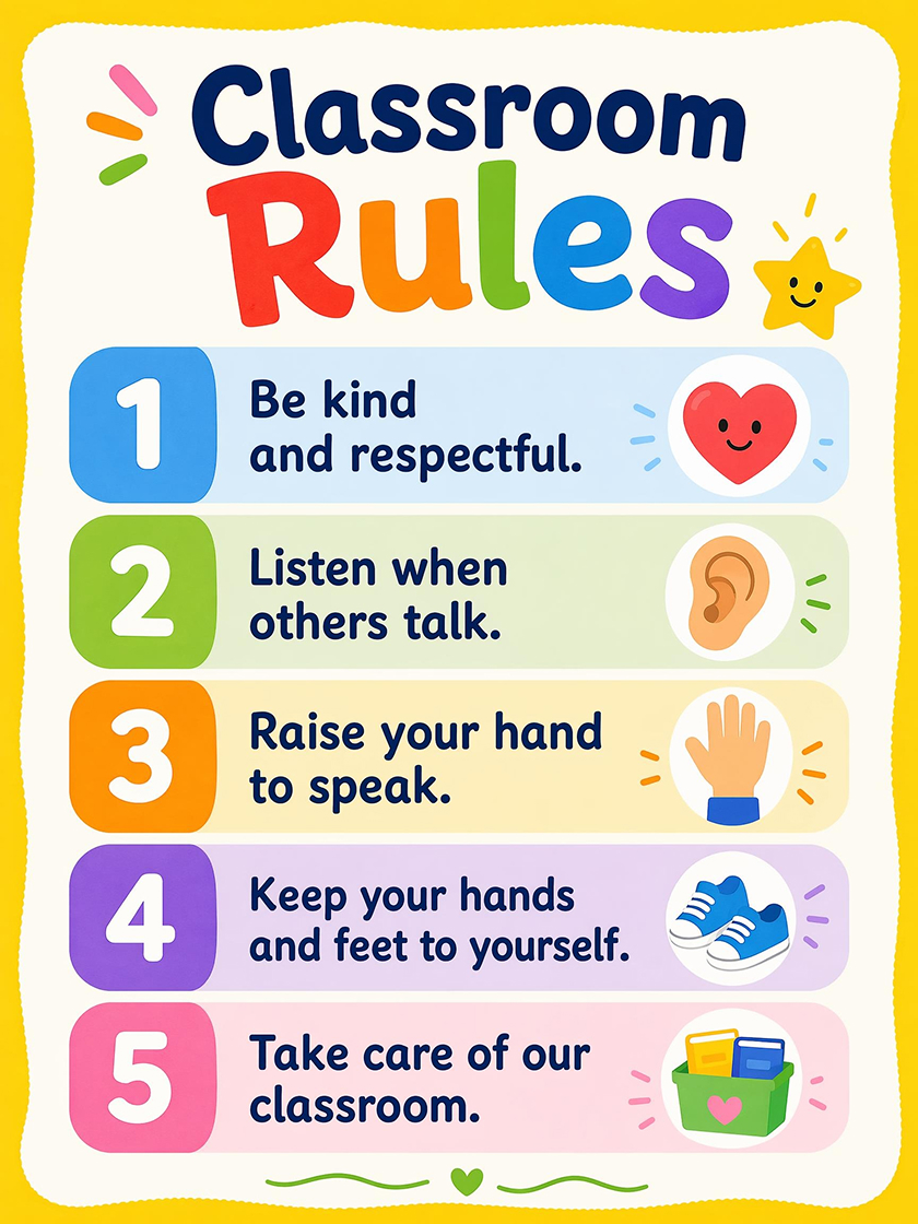 ai generated classroom rules poster 