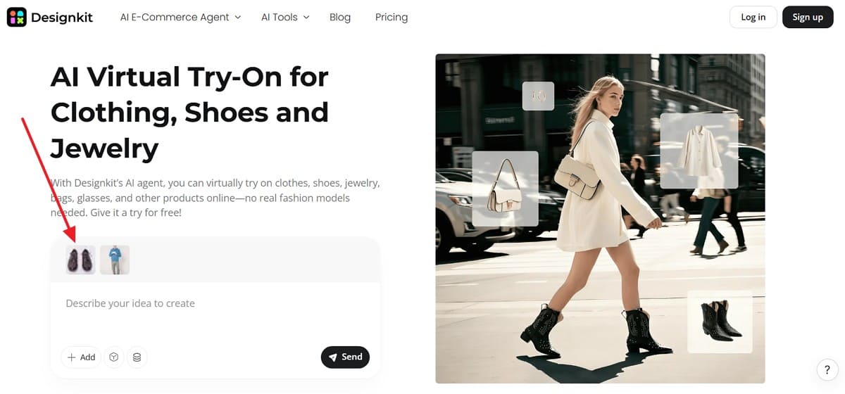 upload shoe image in designkit