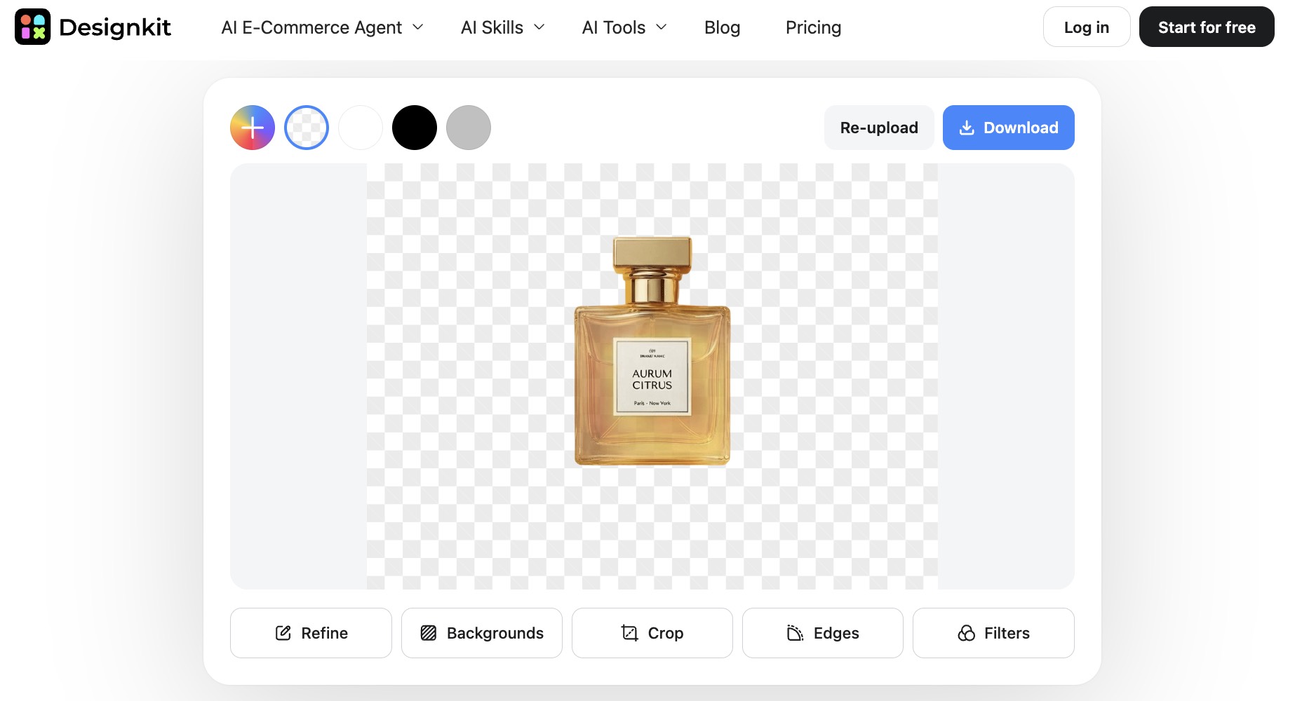 remove background for product image designkit