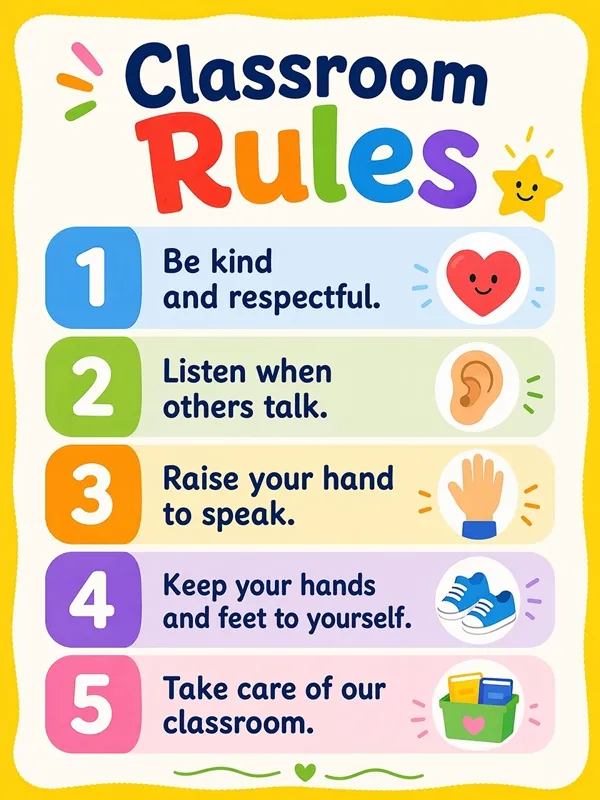 ai generated classroom rules poster