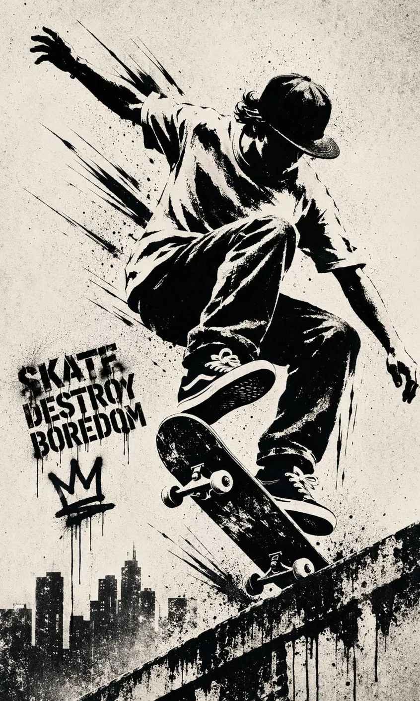 Urban Skate Stencil Art