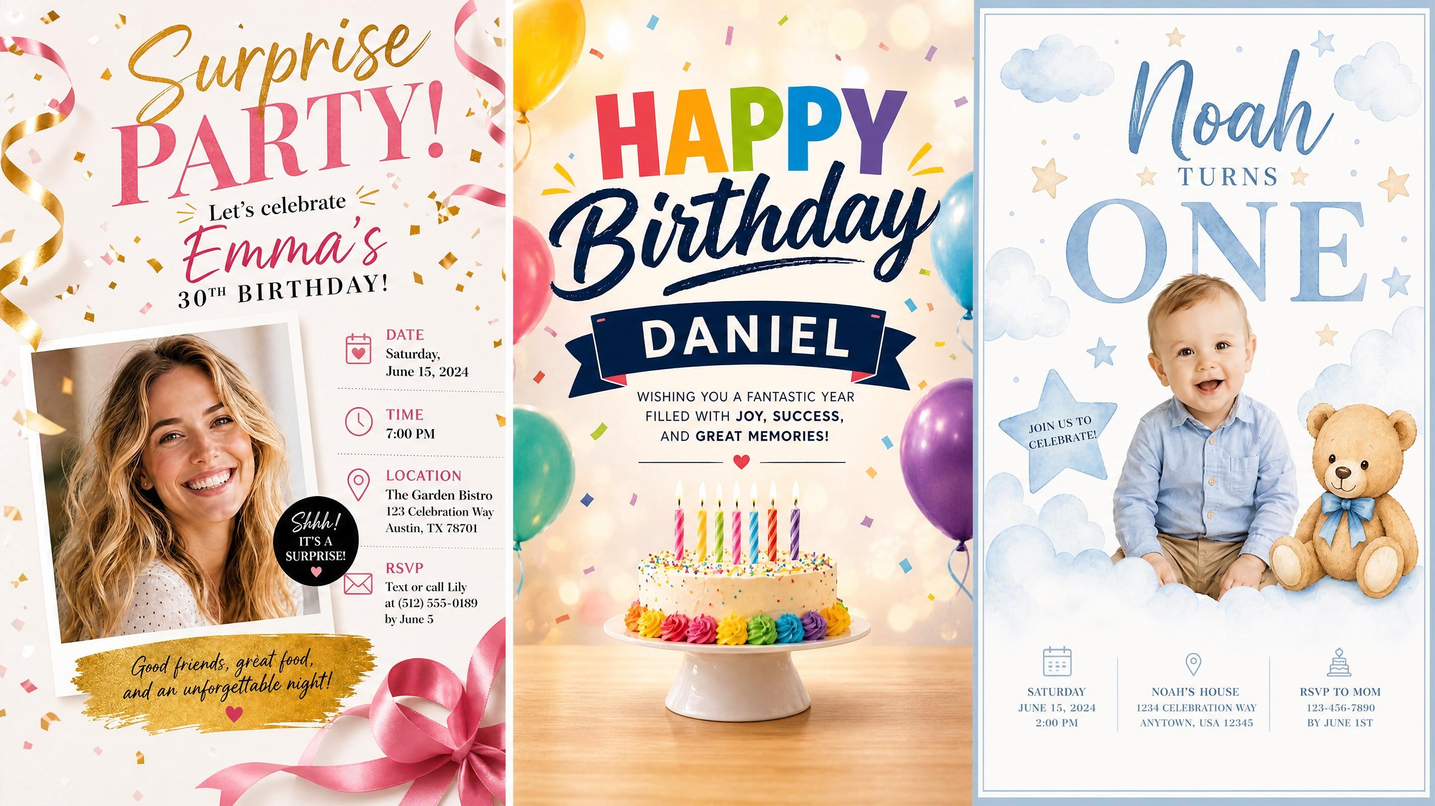 AI Generated birthday party poster