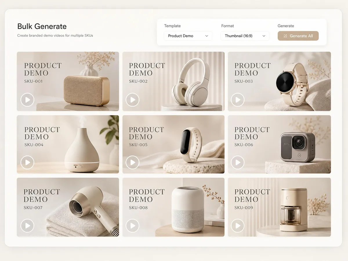 Consistent Demo Videos Across Your Entire Catalog