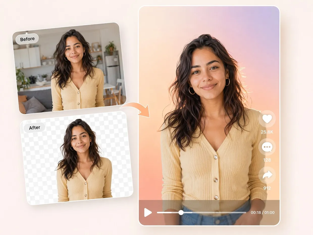 Remover fundo de vídeos para redes sociais