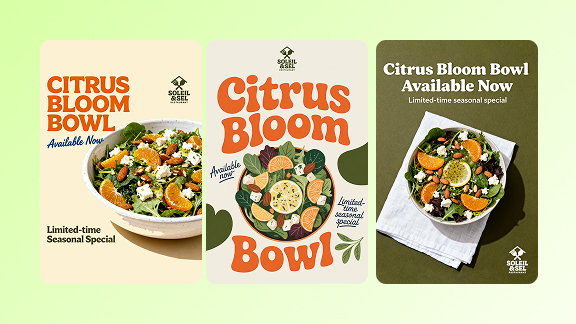 AI-generated flyer designs automatically created with X-Design’s layout agent.