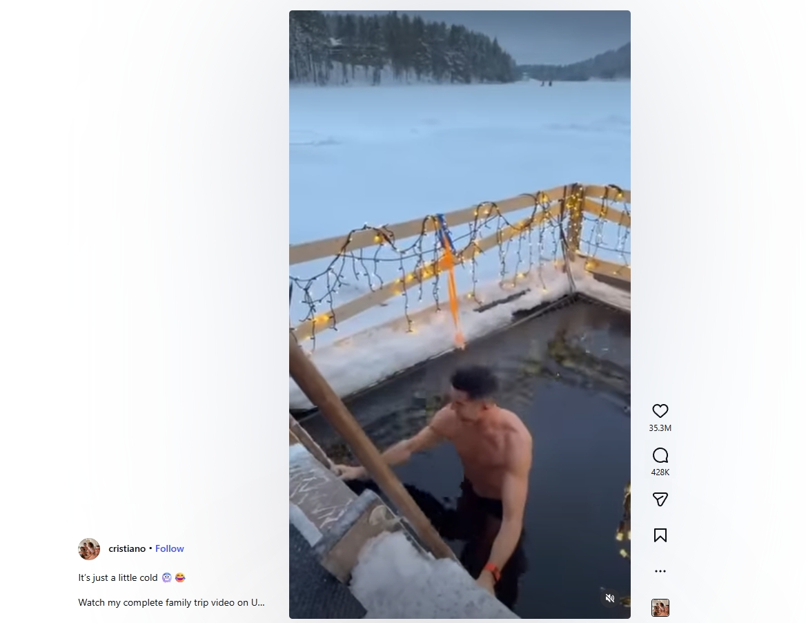 Cristiano Ronaldo – Ice bath in Lapland