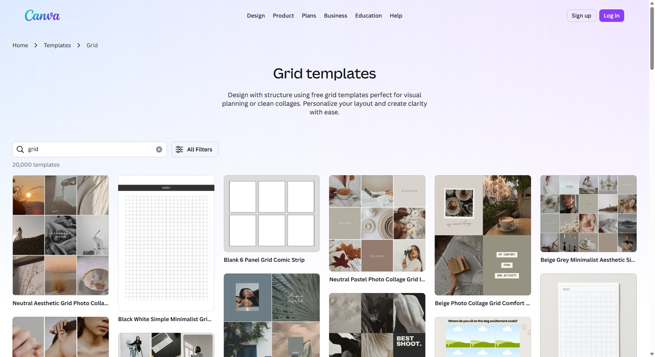 Canva grid templates