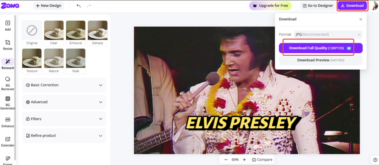 Downloading the YouTube thumbnail in Zawa
