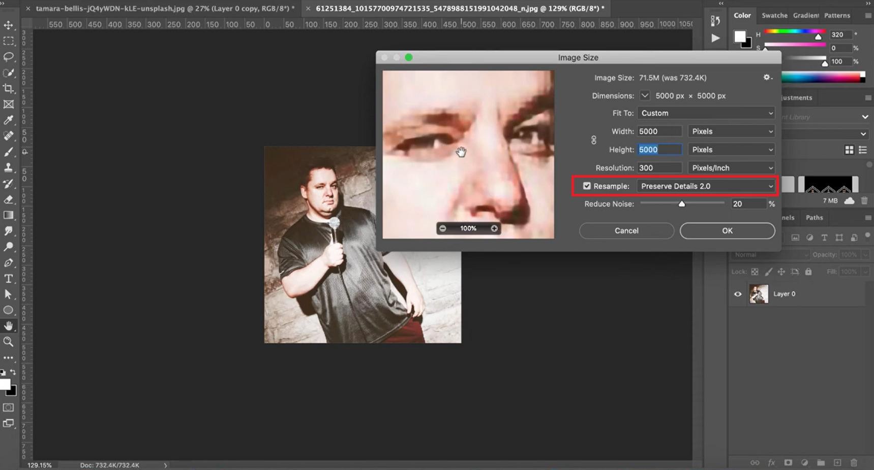 Choose Preserve Details 2.0