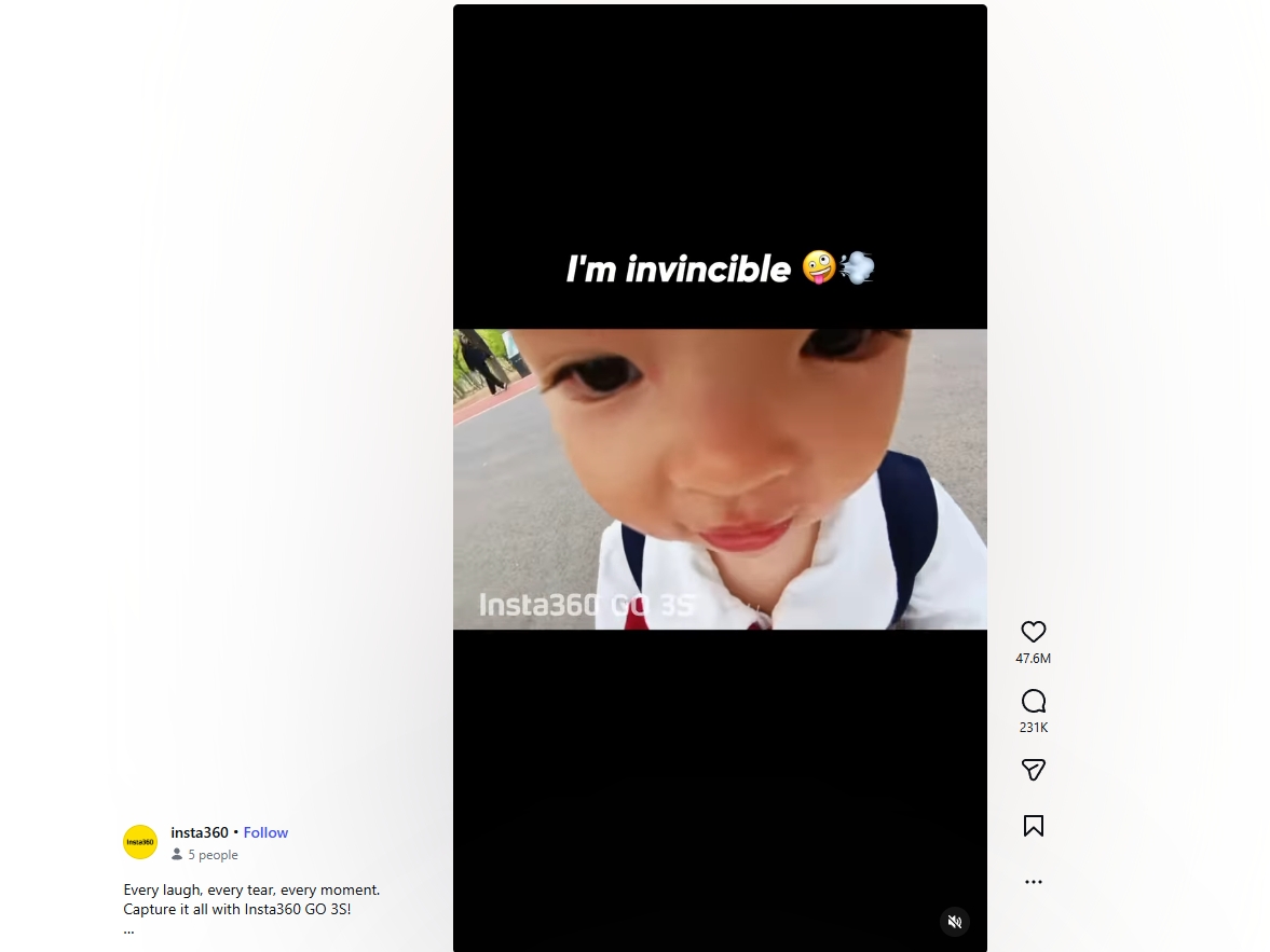 Viral Toddler with Insta360 camera