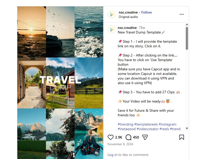 Travel memory collages