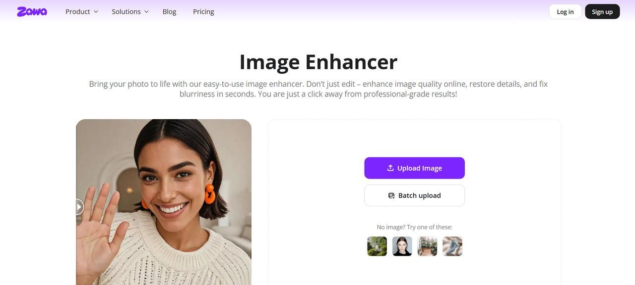 Zawa image enhancer interface