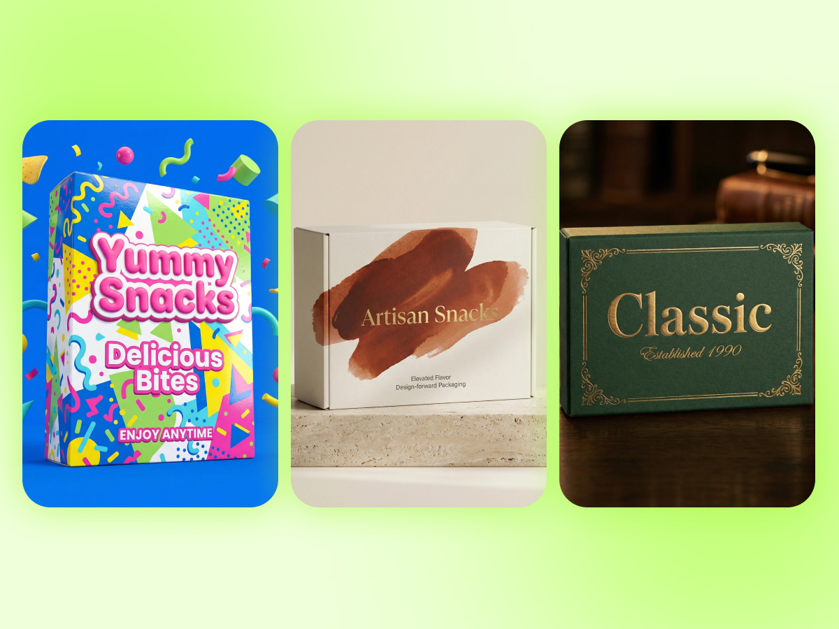 3 diverse style boxes