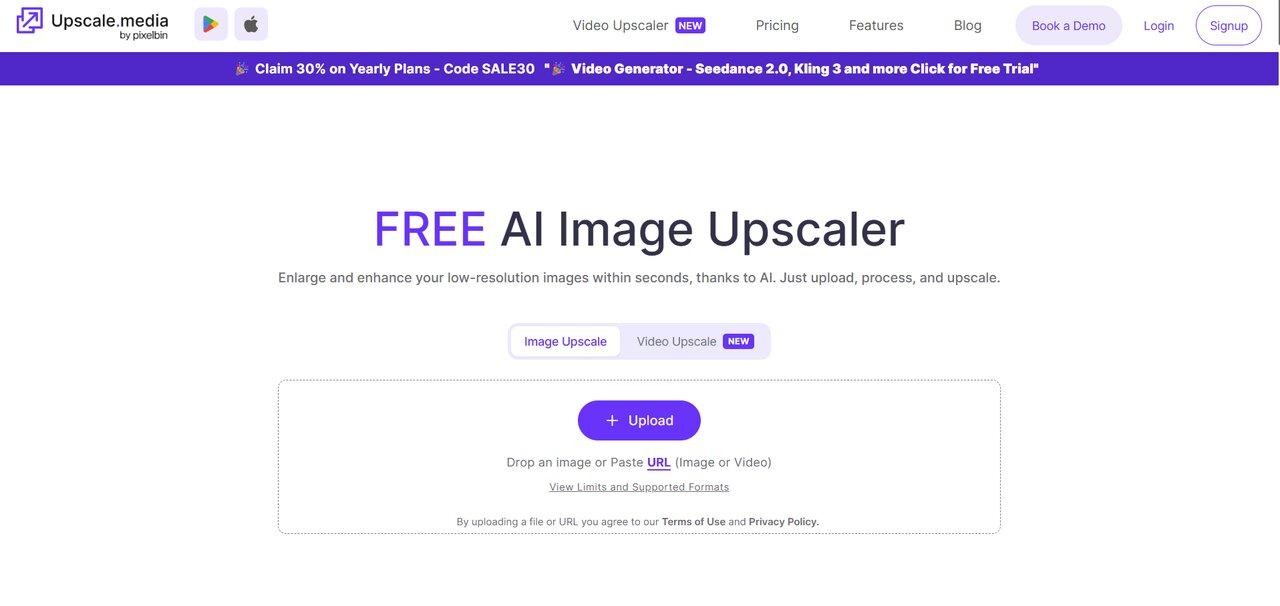 Upscale.media interface