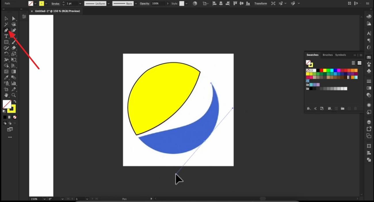 click on the pen tool