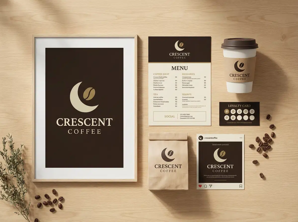 coffee shop applied to packaging, poster and more