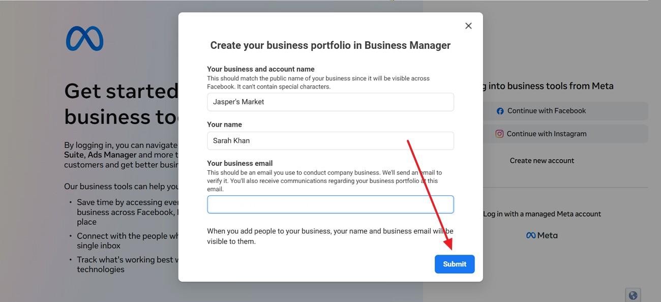 submit portfolio information