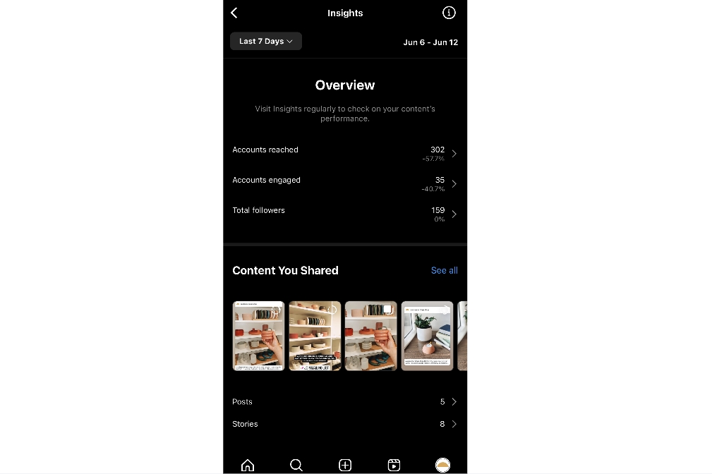 Instagram's native insights